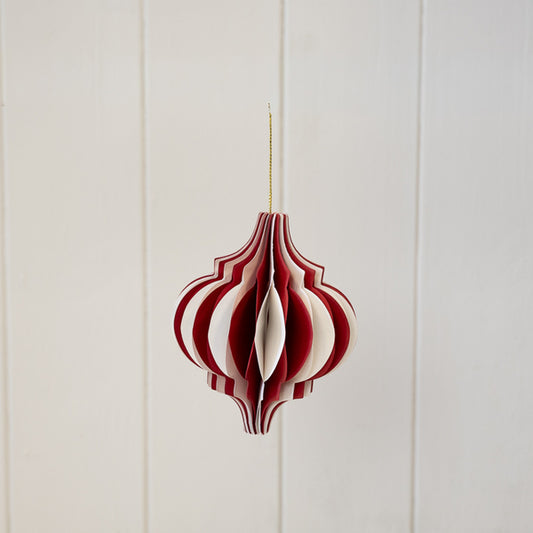 Red and White Candy Stripe Bauble