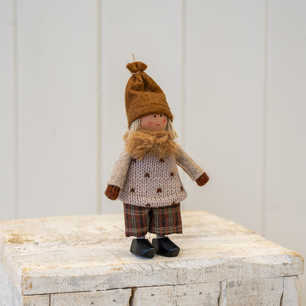 Fabric Standing Boy in Cloggs Brown