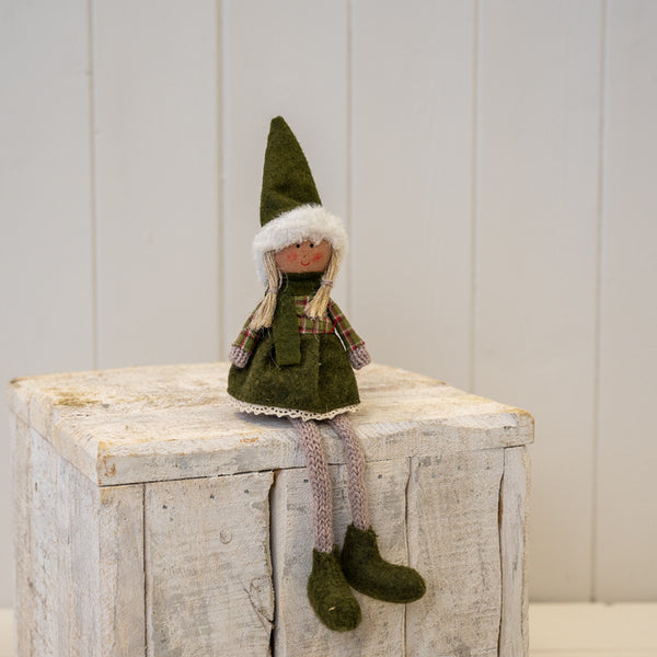 Fabric Sitting Girl in Green