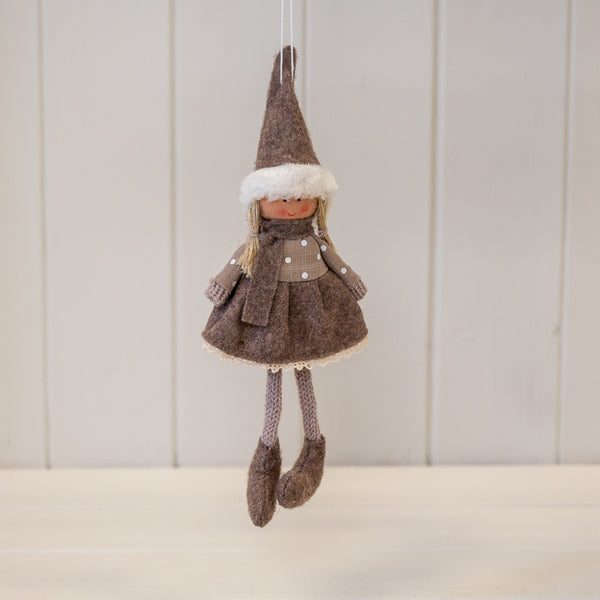 Fabric Hanging Girl in Brown