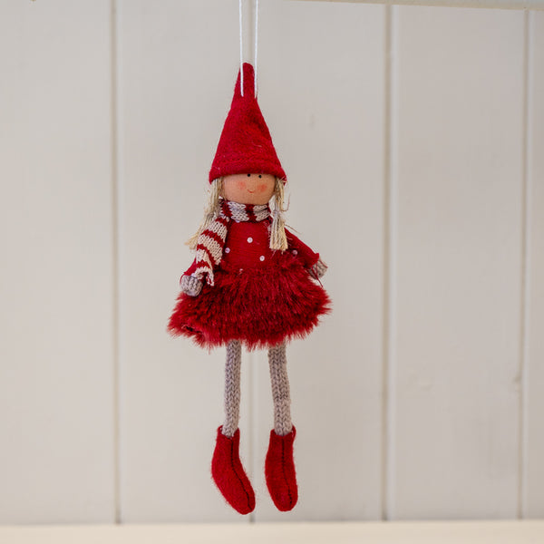 Fabric Hanging Girl in Red