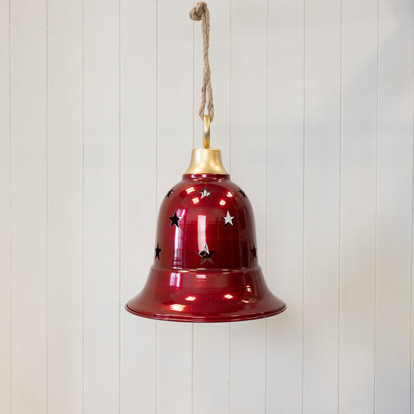 Glossy Red Metal Bell with Cutout Detail