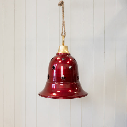 Glossy Red Metal Bell with Cutout Detail