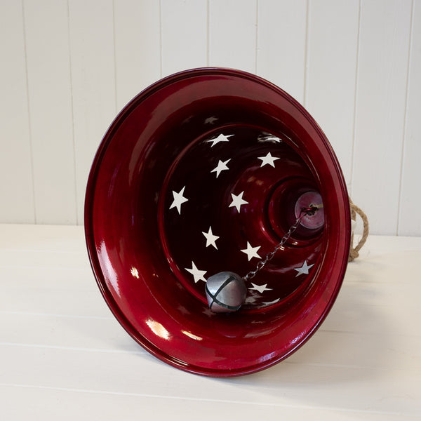 Glossy Red Metal Bell with Cutout Detail