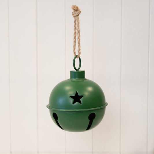 Hanging Green Bell with Cutout Detail