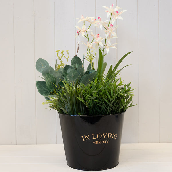 Black Zinc Memorial Planter