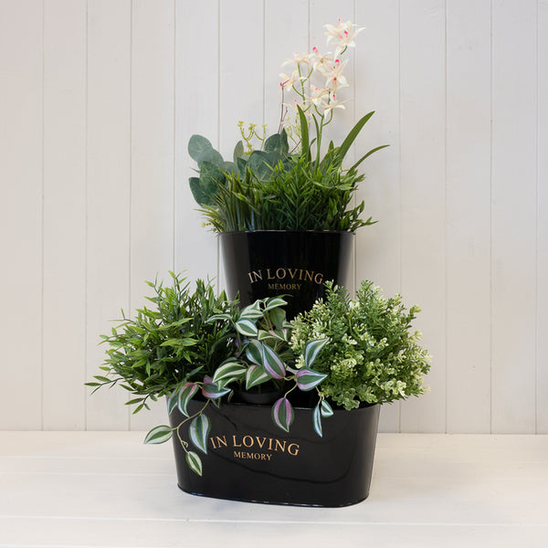 Black Zinc Memorial Planter
