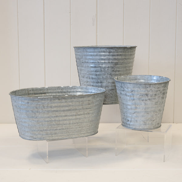 Aged Zinc Planter