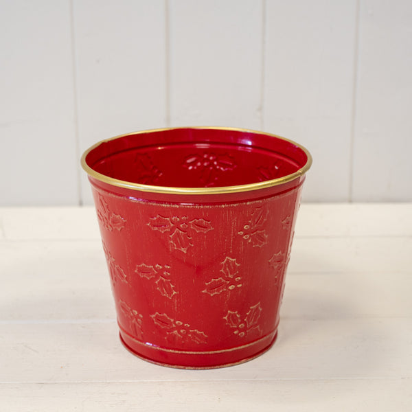 Christmas Holly Pot