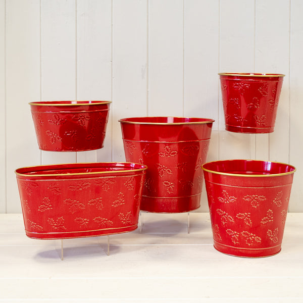 Christmas Holly Pot