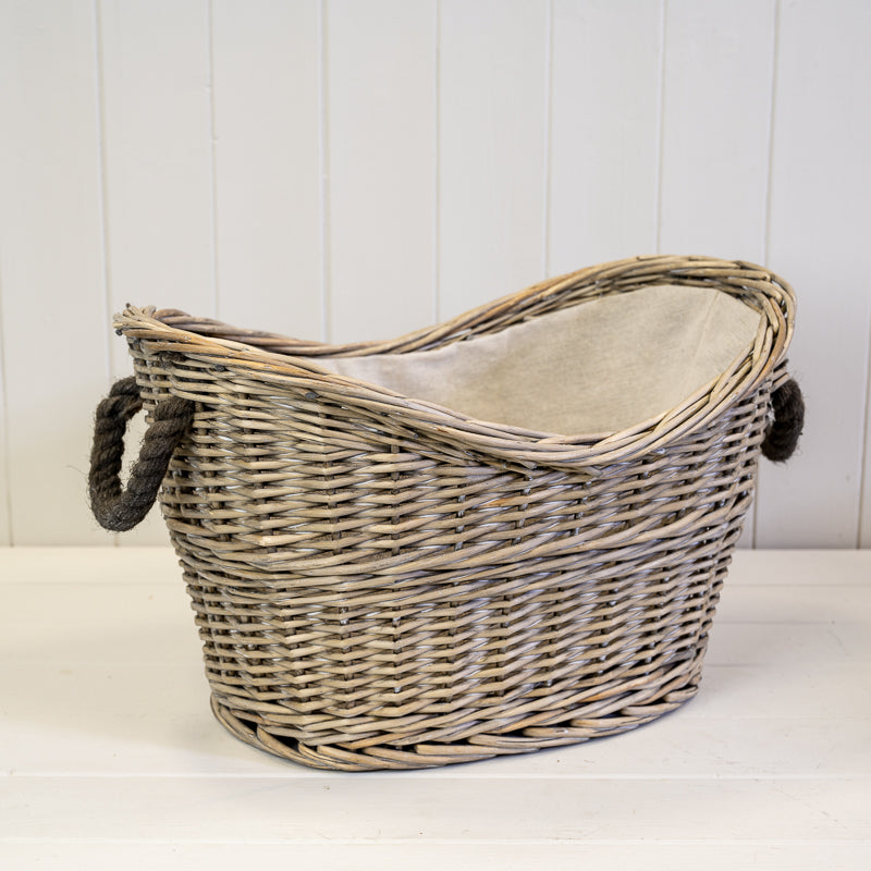 Oval Basket with Rope Handles