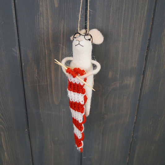 Hanging Wool Mouse - Knitting