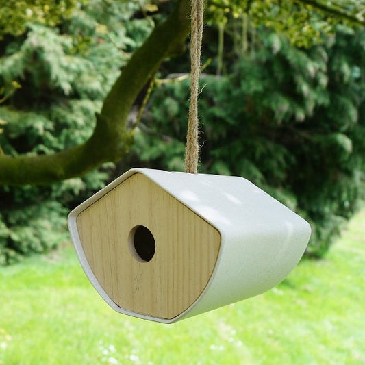 Bamboo Birdhouse - Natural Cream