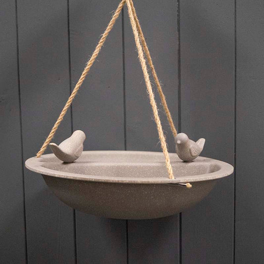 Straw Hanging Birdbath/Feeder