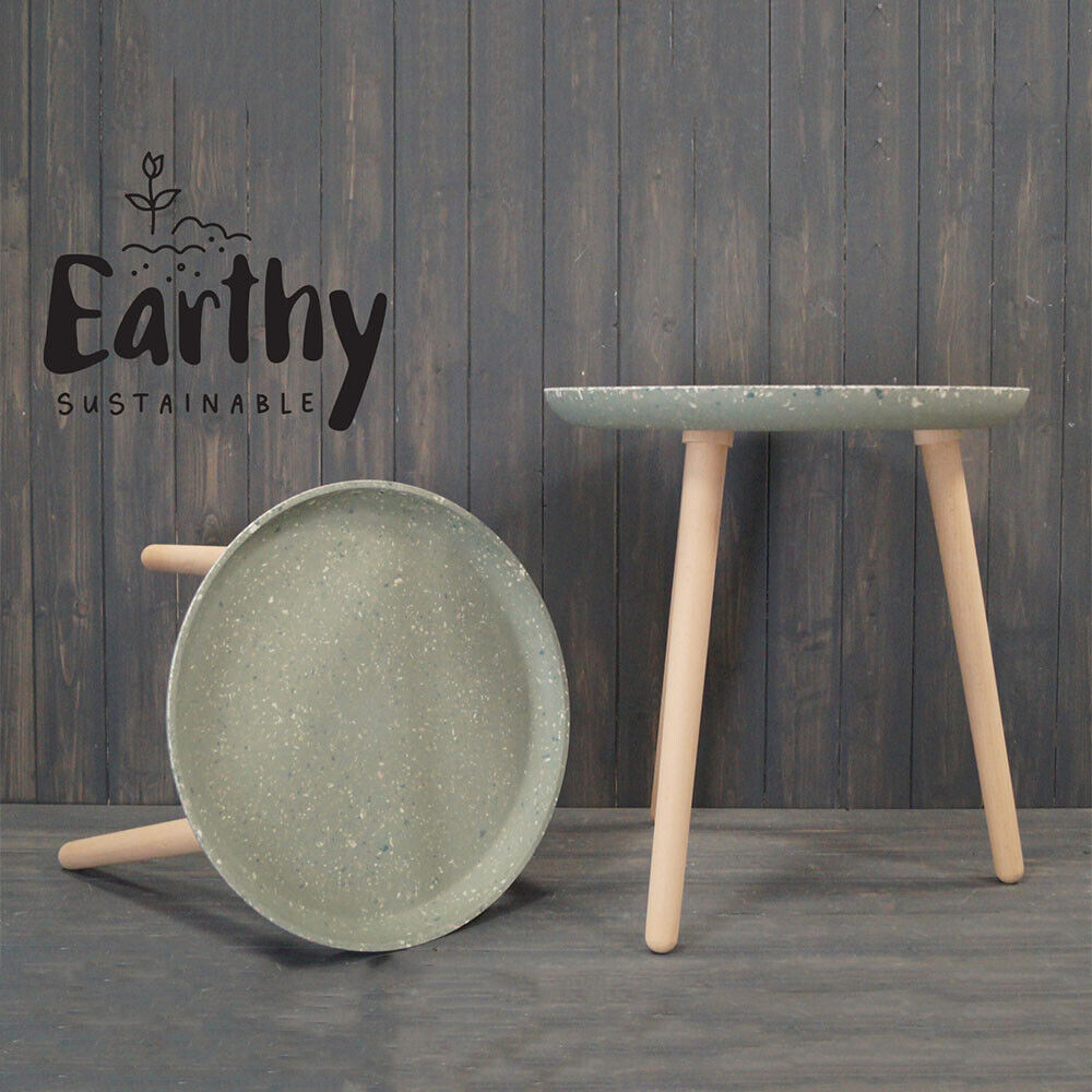 Bamboo Round Side Table - Terrazzo Sage